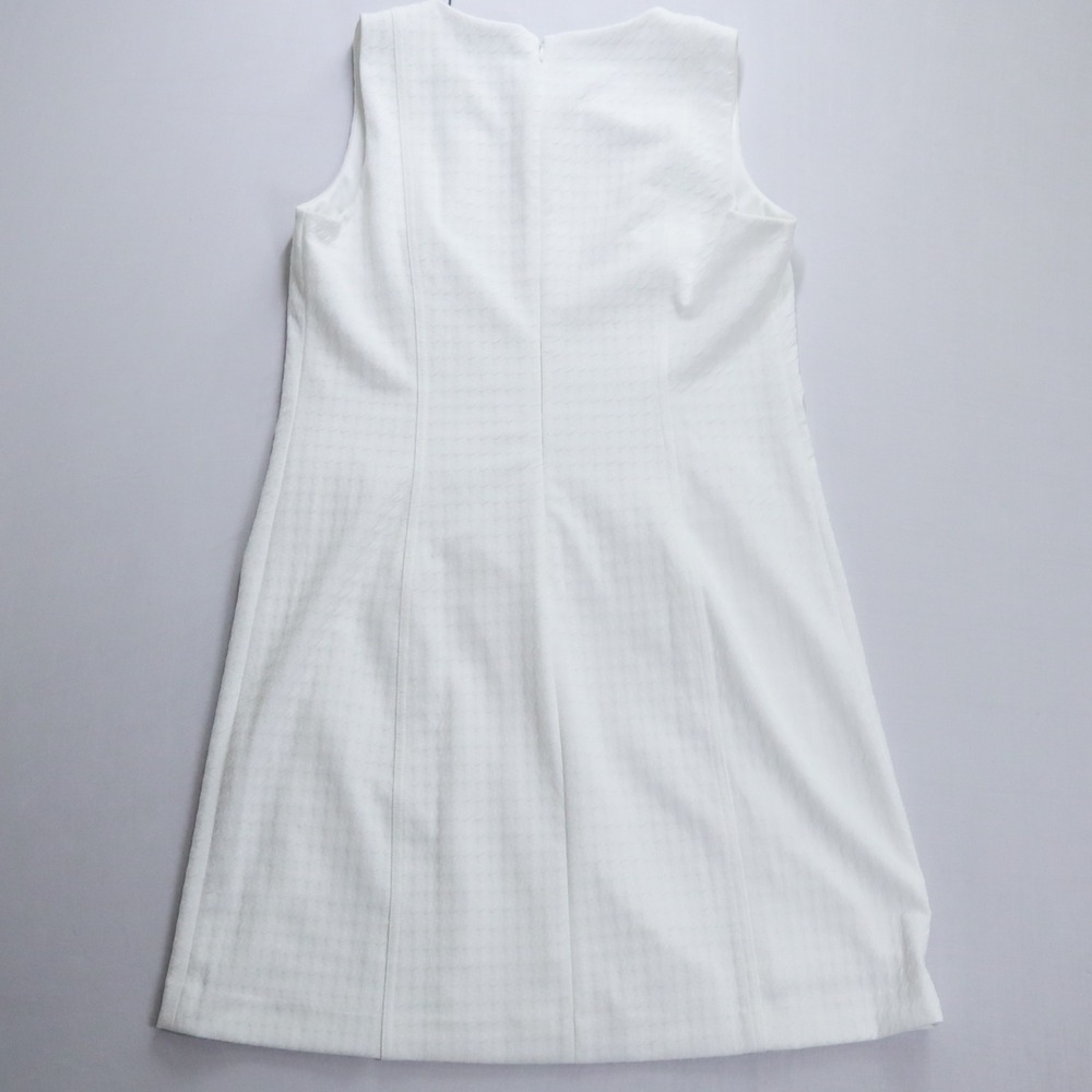 Tommy Hilfiger Shift Dress 8‎ White Textured Pique Pocket Sleeveless Mod Preppy - Picture 4 of 15
